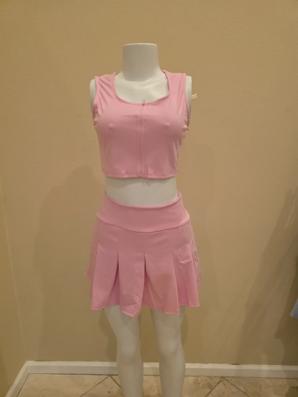 Brand New! Women’s Pink Active Pleated Skater Set